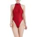  высокий ноги Leotard глянец с высоким воротником супер эластичность боди костюмированная игра MDM ( wine red, M)