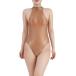  высокий ноги Leotard глянец с высоким воротником супер эластичность боди костюмированная игра MDM ( Brown, M)