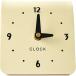  класть часы настольный часы аналог модный простой Mini maru маленький размер спальное место боковой тихий звук тип аккумулятора современный ..( слоновая кость, большой )
