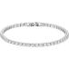 mellowactme low akto теннис браслет Kirakira 3mm раунд CZ простой ( серебряный, 16cm)