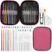  иглы для вязания крючком комплект вязание стартер комплект 42 позиций комплект начинающий предназначенный полный комплект с футляром красочный иглы для вязания крючком & steel игла ( розовый )