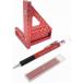  треугольник skoya алюминиевый прямой угол линейка строительство для сделано в Японии механический карандаш 2.0mm изменение сердцевина комплект имеется kegaki мера транспортир dabo булавка имеется ( красный )
