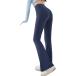  flare pants женский широкий леггинсы тонкий йога прекрасный ножек прекрасный . высокий талия стрейч одноцветный фитнес ( темно-синий, L)