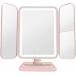  заряжающийся LED с подсветкой три поверхность зеркало женщина super зеркало яркость регулировка 3 -ступенчатый тонировка увеличительное стекло 360° вращение ( розовый, длина 30 x ширина 20 cm)