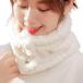  защита горла "neck warmer" женский флис защищающий от холода кнопка переустановка обратная сторона боа 2way ( "теплый" белый )