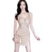  sexy One-piece мини длина ремешок V шея kashu прохладный талия Cross тугой корпус темно синий эластичный материалы MDM ( хаки, M)