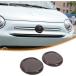 [ сменный товар ] Fiat 500 2016 год ~ действующий . специальный эмблема покрытие передний последующий эмблема оборудование орнамент покрытие Logo panel экстерьер детали ( прозрачный . серый )
