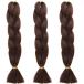 ek стерео парик вязаный Blaze три плетеный 60cm 3 шт. комплект ( Brown, длина 60cmx ширина 5cmx толщина 3cm)