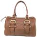 LONGCHAMP сумка "Boston bag" G металлические принадлежности Camel Brown кожа [ б/у ](58290)