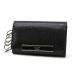  Gucci GUCCI чехол для ключей 6 полосный чёрный pigs gold кожа (71591)
