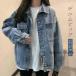  Denim жакет женский внешний хлопок длинный рукав Denim пальто tops жакет весеннее пальто 