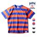 HOUSTON /hyu- камень 22272 BORDER C/N POCKET S/S TEE / окантовка вырез лодочкой карман короткий рукав футболка - все 4 цвет -