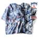 HOUSTON /hyu- камень 41131 INDIGO LINEN ALOHA SHIRT / индиго окраска лен гавайская рубашка - все 2 цвет -