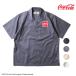 HOUSTON /hyu- камень 41192 COCA-COLA PATCH TC WORK SHIRT / patch TCtsu il рубашка work shirt - все 4 цвет -