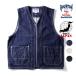 HOUSTON /hyu- камень 51371 SELVEDGE DENIM WORK VEST / cell biji Denim Work лучший - все 3 цвет -