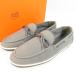  красивый HERMES Hermes обувь обувь Loafer лента 41 26cm deck shoes парусина серый [ б/у ]