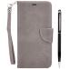 i PhoneXs max notebook type case gray strengthen glass & touch pen attaching 364-3-1