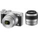  Nikon беззеркальный Nikon 1 J5 двойной zoom линзы комплект серебряный б/у Wi-Fi установка microSD карта имеется достигать сразу можно использовать 