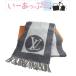  Louis Vuitton muffler Ram wool × Anne gola gray grey beautiful goods n214