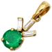  подвеска с цепью изумруд diamond K18YG зеленый зеленый колье верх круглая огранка Au750 18K 18 золотой 