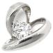  подвеска с цепью Pt900 серебряный платина diamond 1P 1 камень 1 шарик в форме сердечка 