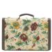  Gucci багажник medium rigid чемодан парусина Brown бежевый × Brown флора цветок цветочный принт двойной G 722179