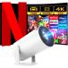  проектор для бытового использования маленький размер Android TV установка потолок ..4K соответствует низкий задержка WIFI6 IOS/Android/ динамик подключение возможно Bluetooth5.4 подставка имеется регулировка угла автоматика шт. форма корректировка 