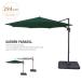  garden parasol large 294cm outdoor shade UV cut sunshade sunshade band attaching green ivory 360 times rotary spp