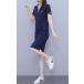  Golf одежда Polo One-piece женский свободно большой размер спорт туника Golf One-piece длинный рубашка-поло 
