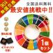 1個 sdgsバッジ マグネット 正規品 SDGs バッジ 金色丸み仕上げ sdgsバッチ ピンバッチ SDGs 会議 着用義務 イメージアップ 国連ガイドライン対応 留め具3個付き