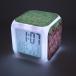 MINECRAFT (マインクラフト) カラフルに光る置時計 目覚まし時計 温度計付き　LEDライト　ランダム　キーホルダーセット (草柄)