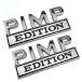 2 Pack 3D Metal Pimp Edition Emblem Car Side Rear Front Hood Trunk Door Bumper Badge Decal Sticker Replacement for Universal Truck SUV Pick ͢
