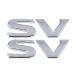 2PCs SV Car Metal Emblem Badge Decal 3D RaisedStrong Adhesive Decals Letters Sticker Car Motorcycles Side Rear Emblem (Silver) ͢
