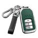 ontto Metal and Leather Key Fob Housing Car Key Holder Fit for Honda Civic Accord Pilot CRV HRV CRZ Fit Odyssey JED Crosstour Ridgeline Cri ͢
