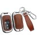 ontto Leather Key Fob Protector with Keychain Metal Car Key Jacket Compatible with Honda Accord Civic HR-V CR-V Pilot Sport SI EX EX-L Tour ͢