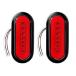 CZJCGD 6 Inch 41 LED Oval Red LED Trailer Tail Brake Lights 2PCS, Stop Turn Tail Lights, IP67 Waterproof Surface Mount Grommet for RV Truck ¹͢