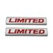 Axlzx 2X Matte Metal Limited Logo Car Emblem Premium 3D Racing Sport Edition Badge Auto Sticker Turbo Decal Replacement (GrayRed) ¹͢