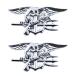 2pcs Personalized 3D Metal car Stickers for The US Navy Seals Emblem car Decoration Body Side Tail 2pcs (Silver) ͢