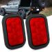 Nilight 5 X 3 Rectangular Trailer Tail Light 2 PCS Red 10 LED Brake Stop Turn Marker Light IP67 Waterproof w/Flush Mount Grommets Plugs ͢