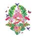 ¹͢ʡMaydahui Couple Flamingo Wall Decals Tropical Hibiscus Flower Pa