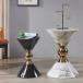 [ параллель импортные товары ]Round Marble Dining Table Set Black Stone/Marble 50 * 45
