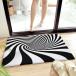 Bathroom Rug Bath Mat Funnel Psychedelic Illusion with Black and ¹͢