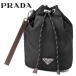  Prada PRADA скорость блокировка Re-Nylon x кожа сумка 2NE067-2HE1-F0002 NERO
