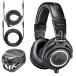 Audio-Technica ATH-M50x Professional Monitor Headphones + Slappa Full Sized HardBody PRO Headphone Case (SL-HP-07) ¹͢