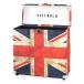 Victrola Vintage vinyl record storage carrying case 30+ record, England national flag 