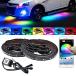 YEERON Car Underglow LED Light Kits,Bluetooth 4.0 RGB Color LED Strip Lights with App Control,Sync to Music 4 PCS(2x59 + 2x75 inch) Waterproof for All