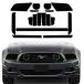 iwannachange Precut Vinyl Overlay Tint Kit Film Fit for Ford Mustang 2013 2014 Headlights Taillight with Gloss Dark Smoke Wrap Cover Vinyl Decals Exte