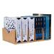 MobileVision Bamboo Paper Holder and Label Organizer Dividers for Office Organization and Storage, 5 wide dividers for Books, Binders, Files, Boxed La