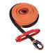 AMOPACORP Orange 95 feet 3/8 inch Synthetic Winch Rope with All Rock Guard Sheath and Red 10 inch Standard Hawse Fairlead for SUV Pick Up Truck Off-Ro