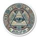 3mmm-Illuminati2 20250705 ilmi na TIKKA -do Pro биде ns. глаз Illuminati.... бедствие стикер водонепроницаемый * жаростойкий наклейка 